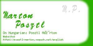 marton posztl business card